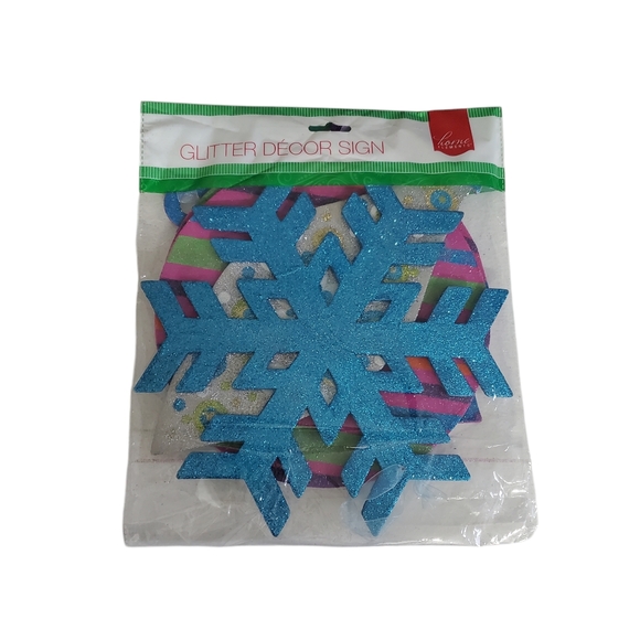 New Home Elements Glitter Decor Sign Christmas Hanging Ornament Signs - Picture 9 of 9